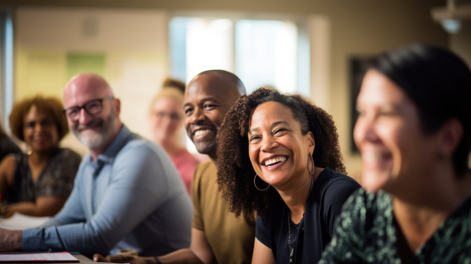 smiling people at workshop